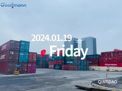 商用冷凍機が荷物中に